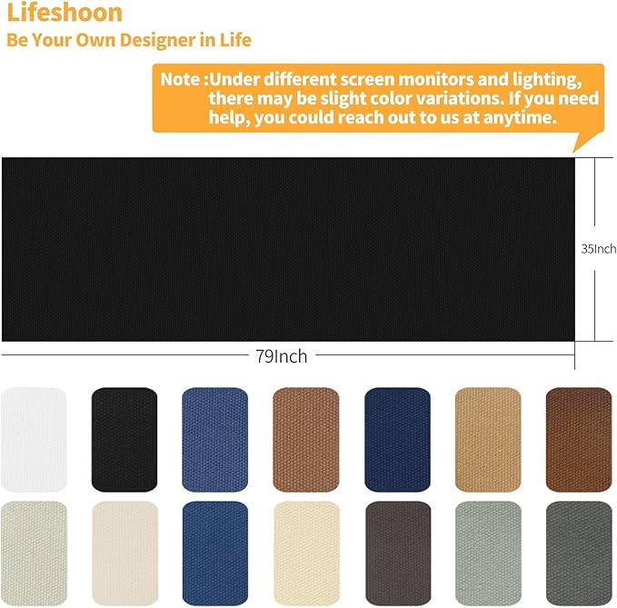 Fabric Repair Patches, 35X79 Inch Canvas Self-Adhesive Fabric Patches Tape Durable, DIY Large Canvas Repair for Sofa, Couches, Furniture, Chair, Clothing （35X79 Inch, Dark Blue）
