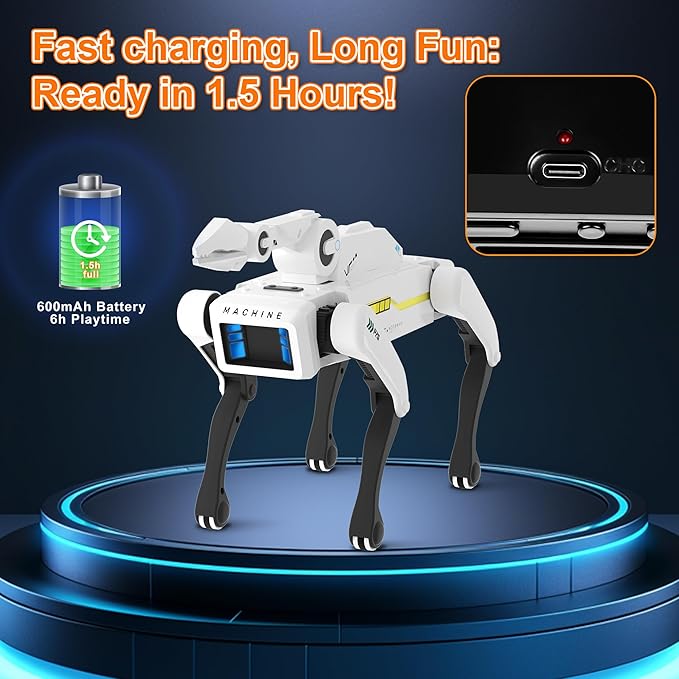 Robot Dog with Claw - Interactive STEM Pet with Voice Control, 30+ Actions & Remot contol, Durable Design for Kids Age 6+