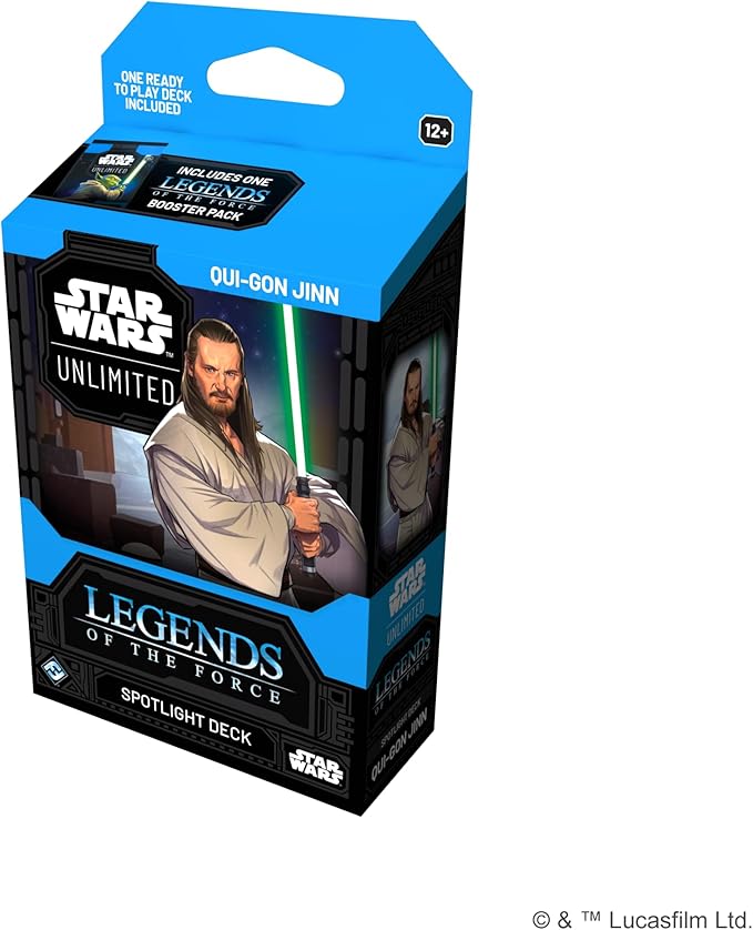Star Wars: Unlimited TCG Legends of The Force Qui-Gon Jinn Spotlight Deck - Ready-to-Play 50-Card Deck with Exclusive Cards, Ages 12+, 2+ Players, 20 Minute Playtime, Made by Fantasy Flight Games