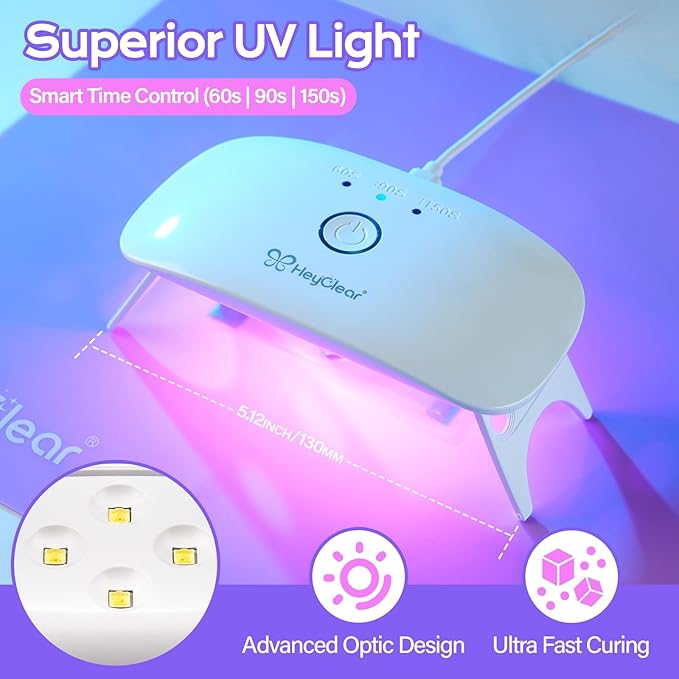 HeyClear UV Resin Kit with Molds and UV Light for Jewelry Making -300g Super Clear, Hard, Low Odor, Premixed and Fast Curing for Earrings, Craft Decorations, DIY Creation Gifts