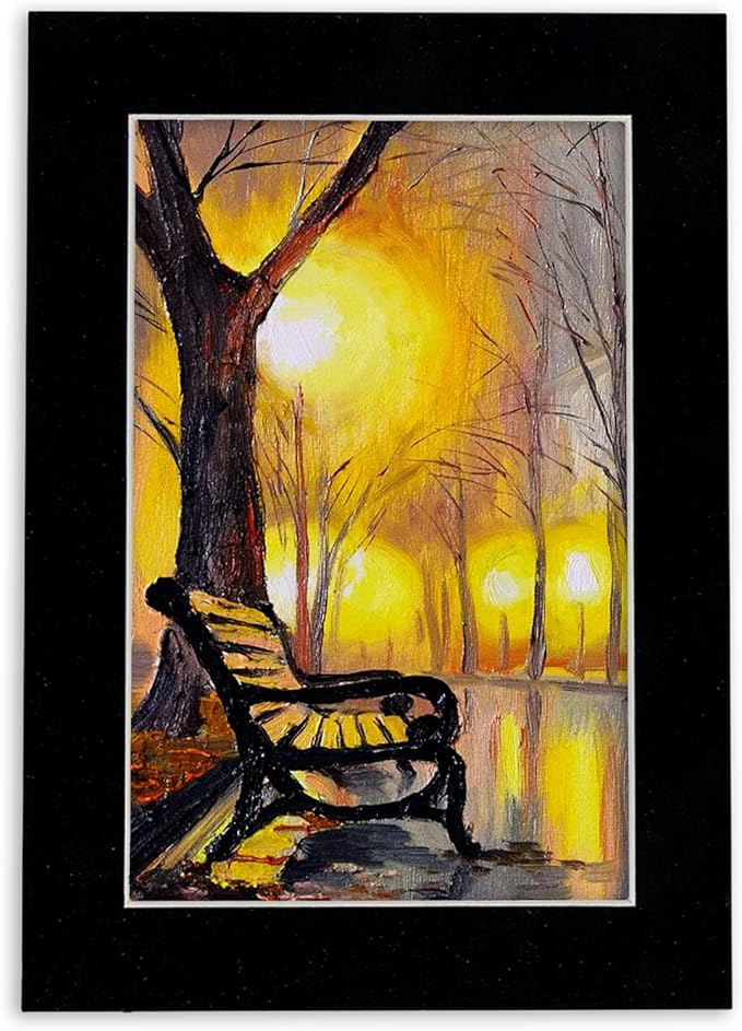 8x10 Mat Bevel Cut for 5x8 Photos - Acid Free Black Suede Precut Matboard with Backing Board and Crystal Clear, Self Seal Photo Mat Bag - for Pictures, Photos, Framing - 4-ply Thickness