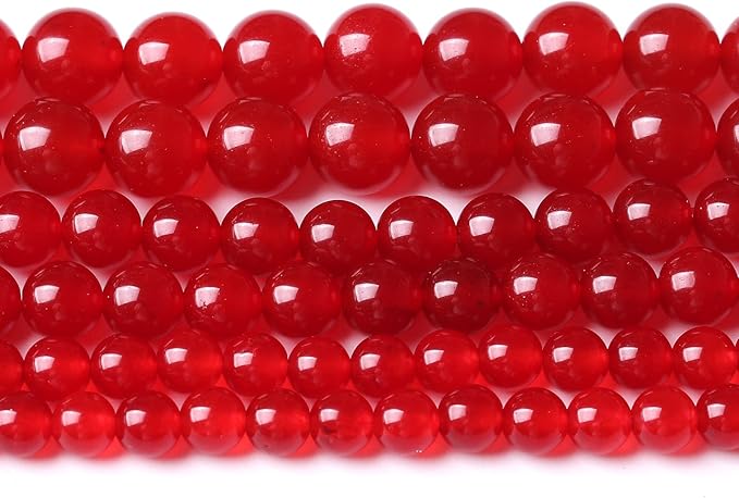 Tiger Eye Round Loose Beads Natural Gem Beads Crystal Energy Stone Beads for Jewelry Making 15" (6MM, Red Chalcedony)…