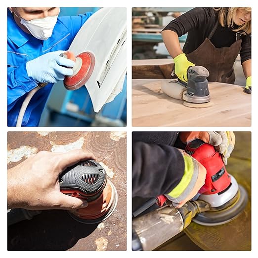 100 Pcs 5 inch Wet Dry Sanding Discs Grit 320 Hook and Loop 8 Hole Silicon Carbide Orbital Sander Sandpaper
