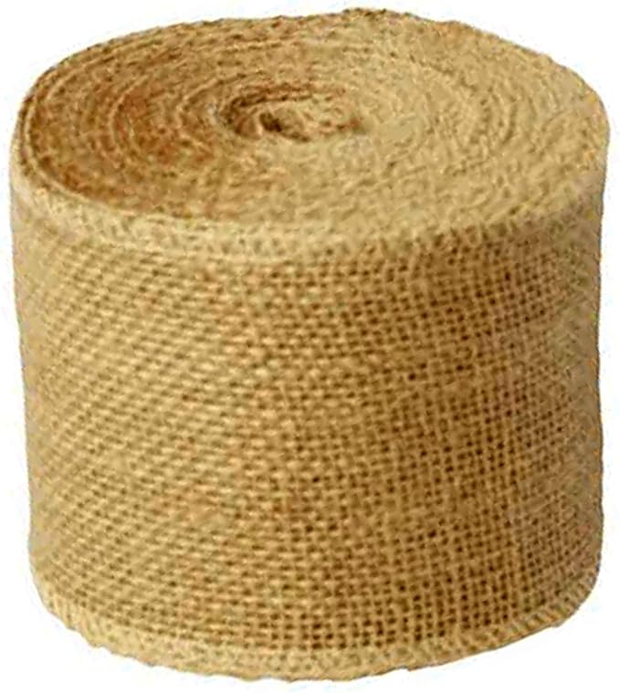AAYU Natural Jute Burlap Ribbon Roll Brown 3 inch 90 feet 30 Yards, DIY Gift Wrapping Home Decor Crafts Christmas Decoration (3 Pack)