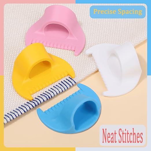 1 PCS 3mm Edge Lock Seam Guide, Mini Sewing Finger Ruler for Hand Sewing, DIY Sewing Kit Tool, Sewing Needle Gauge Measuring Guide, Pink