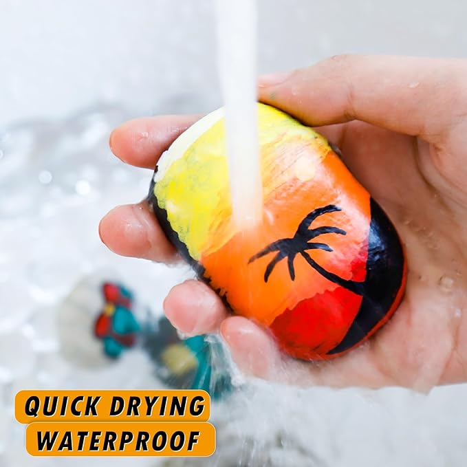 Orange Paint Pens Paint Markers - 8 Pack Permanent Quick Dry Waterproof Marker Pens for Rocks Wood Fabric Plastic Canvas Glass Mugs Metal Tire Stone