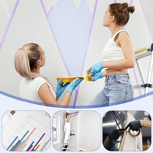 MECCANIXITY Masking Tape 0.5 Inch x 21 Yard Painter's Tape Yellow Paint Tapes for DIY Crafts Arts Drawing Decoration Labeling Car Painting Artist Teachers, Pack of 6