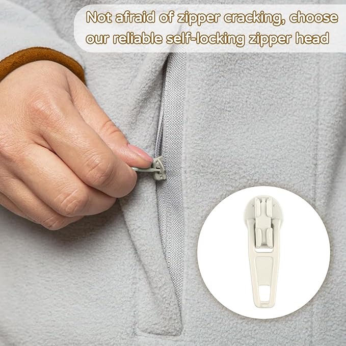 DOITEM 96Pcs Zipper Repair Kit Zipper Replacement 3# Zipper Pull Rescue Kit for Clothing Jackets Purses (12 Colors)