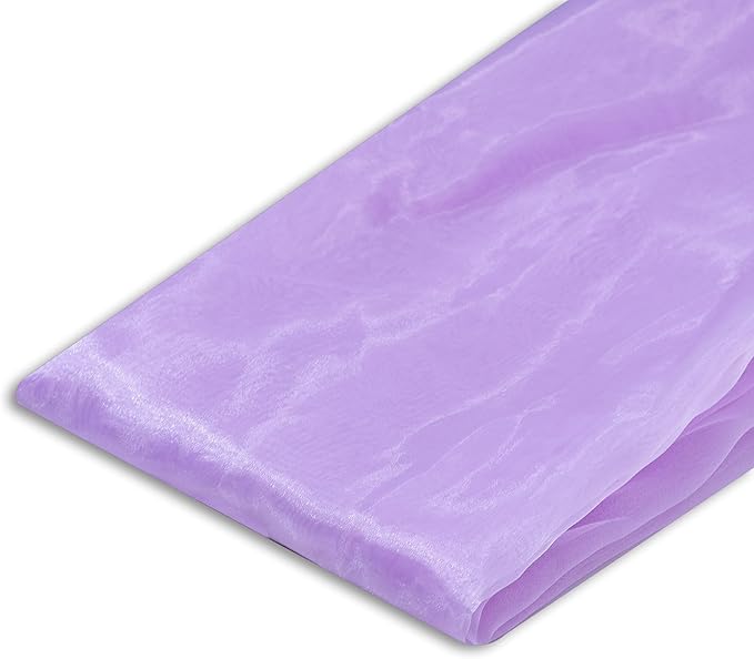 Fynite Sheer Organza Fabric | 2 Yards Long | 44" Wide | Bridal Solid Sheer Organza Bolt for Wedding Dress Fashion Craft Decorations Silky Shiny Sheer Organza - Lavender