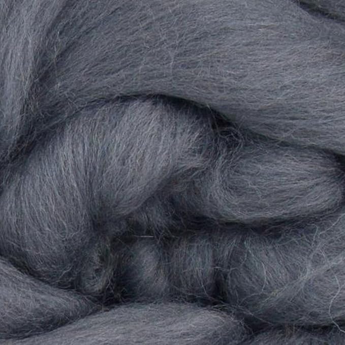 Revolution Fibers Merino Wool Roving | Premium Combed Wool Top | 22 Micron, Perfect for Felting Projects, Spinning, Wall Hangings and Tapestry (Granite)