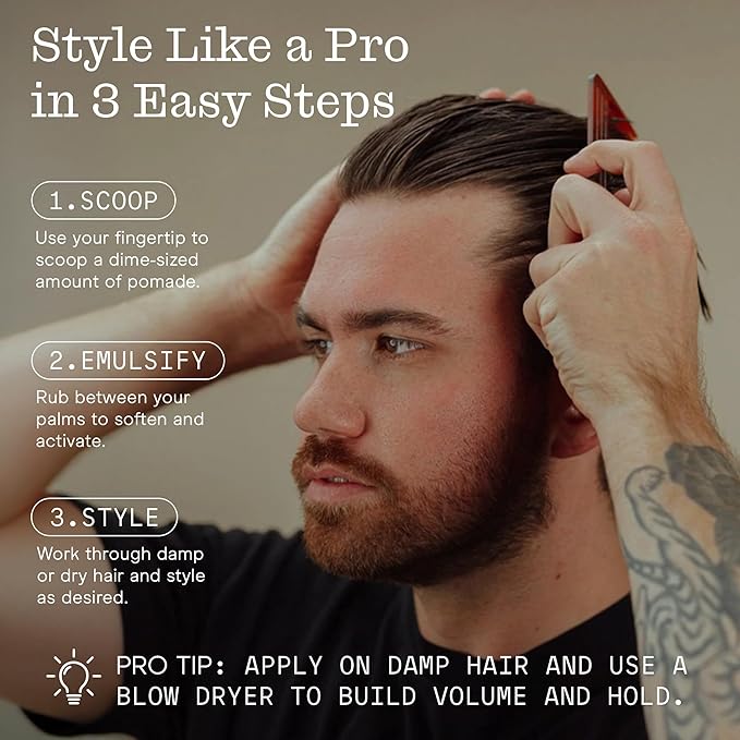 Firsthand Supply All-Purpose Hair Pomade - Clean & Non-toxic Hair Care Ingredients - Gives a Low Shine, Shape and Firm Hold To Your Hair - 3oz (88ml)