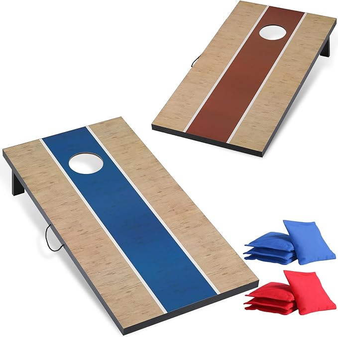 Cornhole Sets 4 x 2 ft / 3 x 2 ft with 8 Bean Bags Regulation Size, Corn Hole Games for Adults Outdoor Bean Bag Toss Game