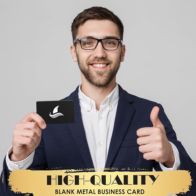 weparmeety 100 Pcs Metal Engraving Blanks Aluminum Sheet Laser Engraving Business Card Multipurpose DIY Gift Cards 86 x 54 x 0.21 mm (Matte Black)