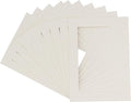 Pack of 25 Acid Free 8x10 Mats Bevel Cut for 5x8 Photos - Oyster Shell White Precut Matboards For Pictures, Photos, Framing - 4-ply Thickness
