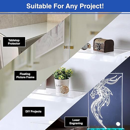 Duco USA-Made Clear Cast Acrylic Sheet 1/8 Inch Thick 12" x 36" - 2 Pack of Transparent Plexiglass Sheet - Lightweight Acrylic Board for Window Replacements, Displays, Signs, and More