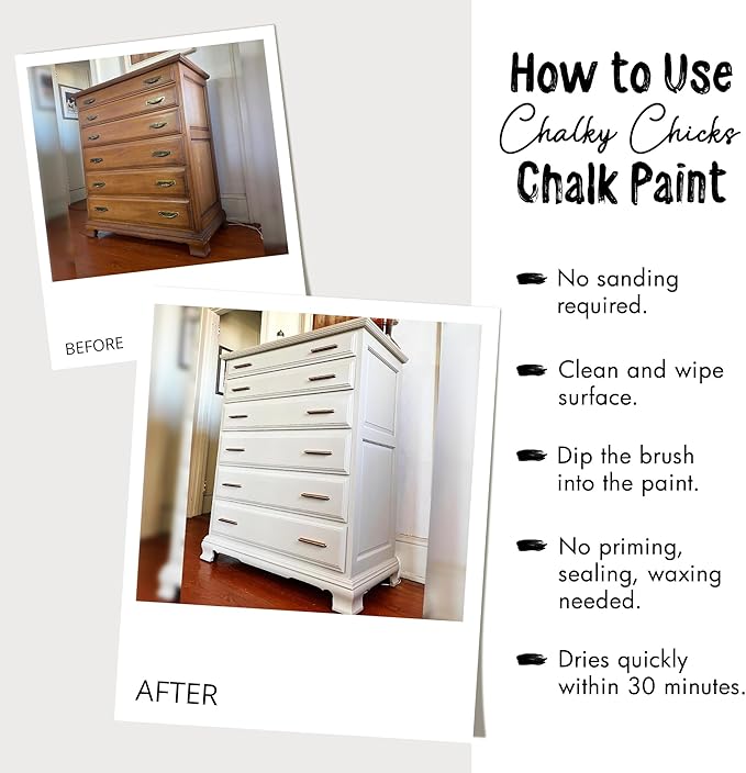 Chalky Chicks All-in-One Chalk Paint for Furniture or Cabinet - 16 Fl Oz - Matte Finish Pistachio (Lime Green) for Metal, Wood Furniture Paint - No Sanding All-in-One for Home Decor & Crafts, USA Made
