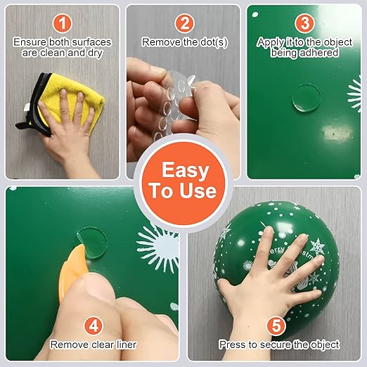504 Pcs Clear Removable Adhesive Dots, Glue Point Dots for Crafts Balloons Poster, Double Sided Sticky Round Dots (0.39 Inch)