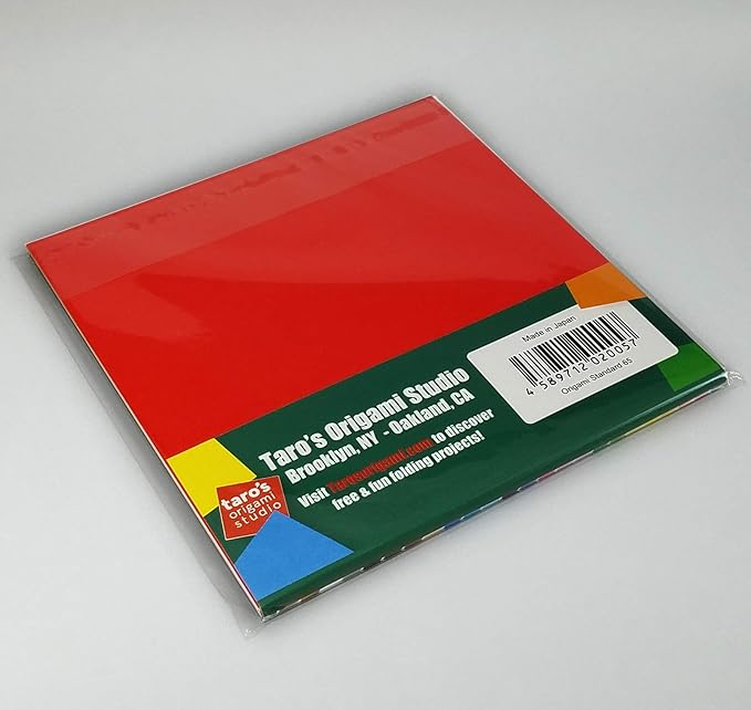 [Taro's Origami Studio] Standard 6 Inch One Sided 23 Colors 65 Sheets Square Easy Fold Premium Japanese Paper for Beginner (Gold and Silver Included)