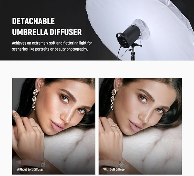 NEEWER 71"/180cm Parabolic Reflective Umbrella Photography with White Inner, Soft Lighting with Diffuser Cover, Bag, Quick Fold for Camera Photo Studio Video Light Shooting Monolight Flash, NS4U