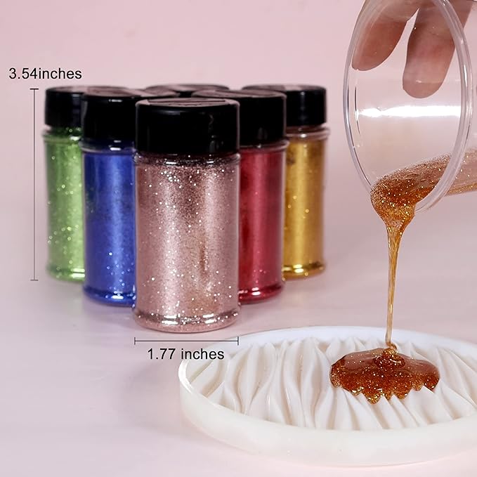 Renfio Ultra Fine Glitter Powder Metallic Resin Glitter 2.11 Oz (60g) PET Flakes Crafts Sequins 1/128" 0.008" 0.2mm Epoxy Chips Flakes for Tumblers Slime Decoration - Silver