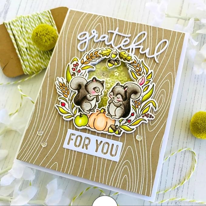 Metal Cutting Dies DIY Merry Christams Embossing Stencil Template Scrapbooking Card Making Mold Photo Album Arts Crafts Tools (Thankful Grateful for you-10.5x5.4cm)