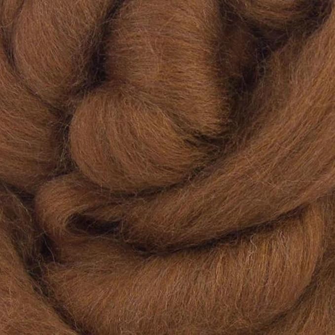 Revolution Fibers Merino Wool Roving | Premium Combed Wool Top | 22 Micron, Perfect for Felting Projects, Spinning, Wall Hangings and Tapestry (Chocolate)