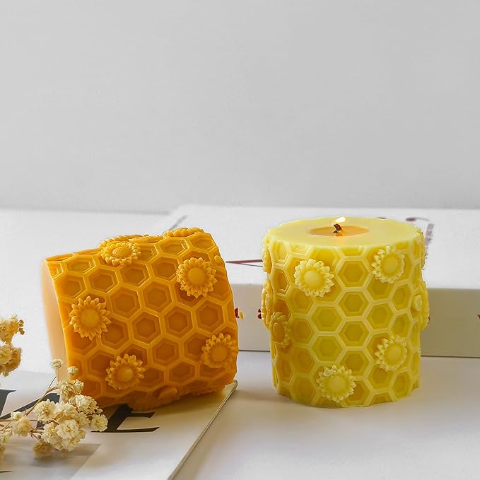 Honeybee Honeycomb & Animal Candle & Resin Casting Molds - 3D Silicone Molds for Candle Making & Jewelry Resin Craft Supplies