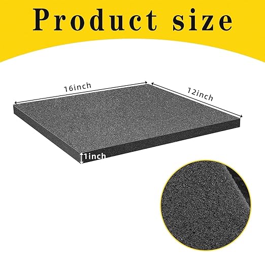 DECOHS 8 Pcs Polyurethane Foam Sheet- 16 x 12 x 1 Inch Cuttable Foam Inserts for Cases- Packing Foam Pads for Toolbox Camera Storage and Crafts
