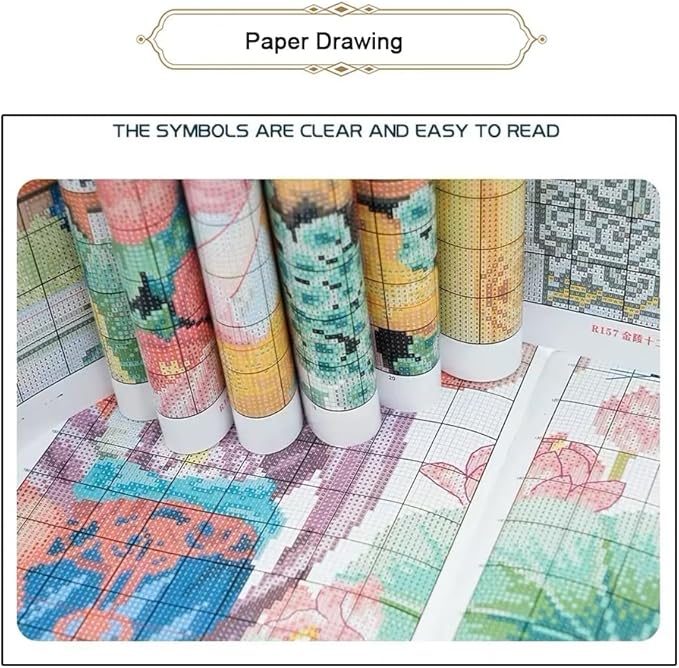 Threadhaven Cross-Stitch Kit 14CT Aida Counted Embroidery Complete Set with Fabric, Threads, Needles & Chart-Premium Beautiful Girls Design for Adults & Beginners- Knowledge is Power. 14.1''×14.1''