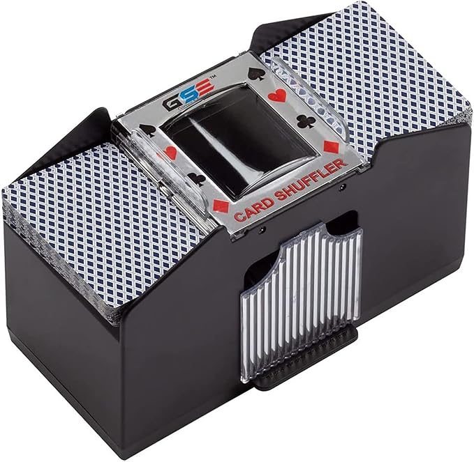 GSE Games & Sports Expert 4-Deck Automatic Card Shuffler, Battery-Operated Shuffler Machines for Playing Cards, Blackjack, Texas Hold'em, Canasta, UNO, Rummy, Bridge