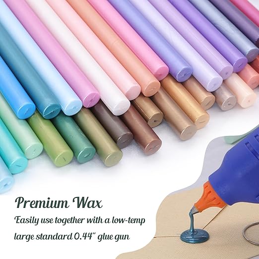 Zinc Blue Sealing Wax Sticks, WASOHLING 20Pcs Glue Gun Wax Seal Sticks for Wax Seal Stamp, Blue Wax Seals for Christmas Wedding Invitation Envelope Letter Seals, Craft Adhesive (Mini Size)