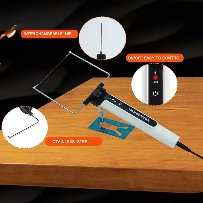 3 in 1 Hot Wire Foam Cutter Kit, White Foam Cutter Electric Foam Cutting Tool, Heated Foam Carving Knife Kit