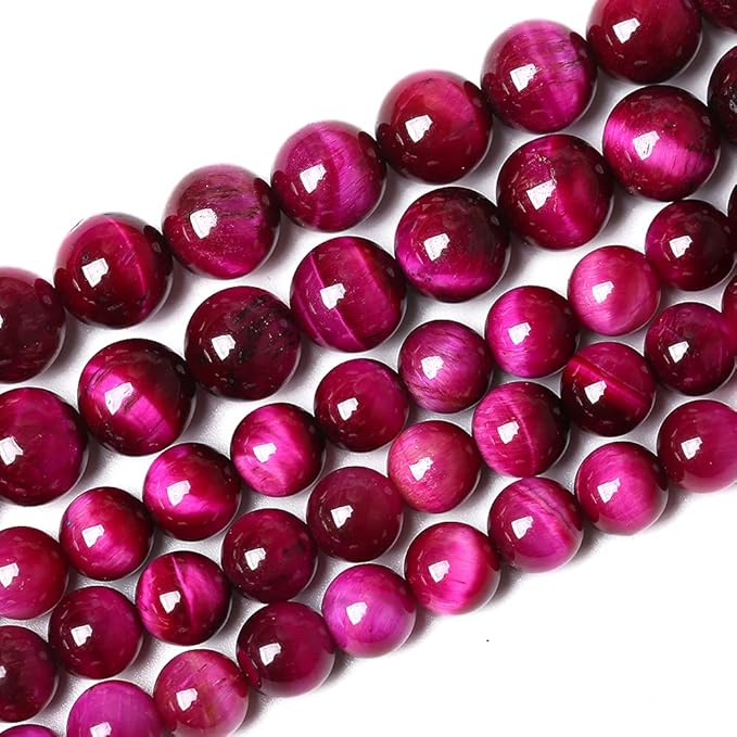 AAA Natural Rose Red Tiger Eye Agate Stone Round Loose Beads for Jewelry Making Semi-Precious Beads DIY Bracelet Necklace 4mm 90pcs(Rose Red Tiger Eye Stone, 4mm)