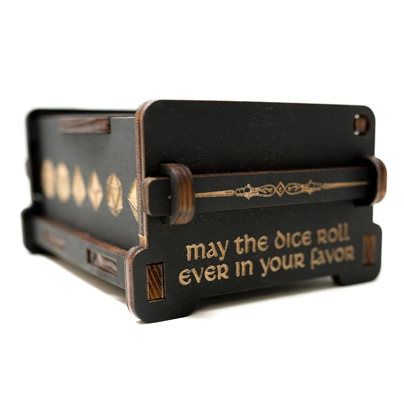 Dice Box - BLACK - 6x4x3 Also holds jewelry and great for desks and desk top items (Beholder)