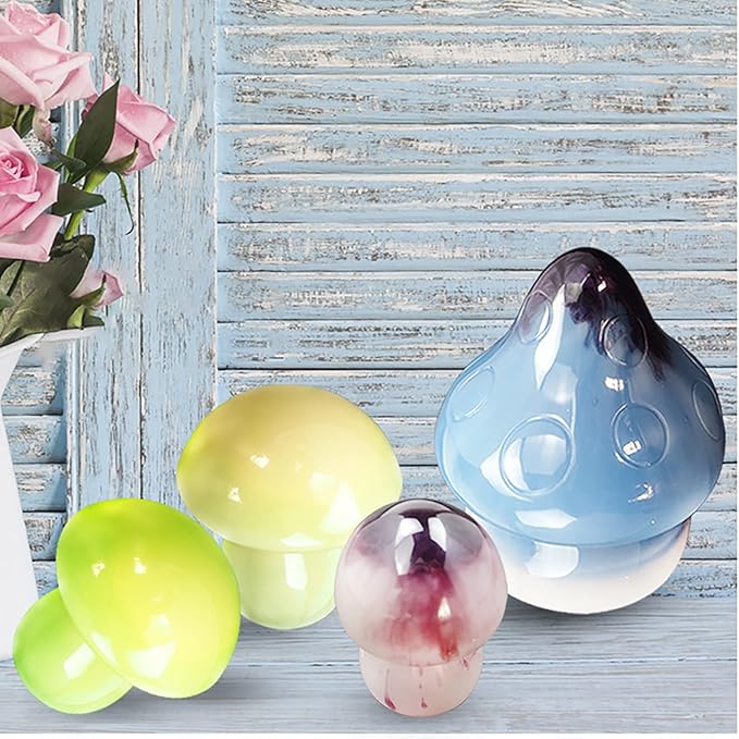 6 Pack Mushroom Soap & Candle Mold - Silicone 3D Molds for Candy & Home Decor - Resin Casting & Making Molds