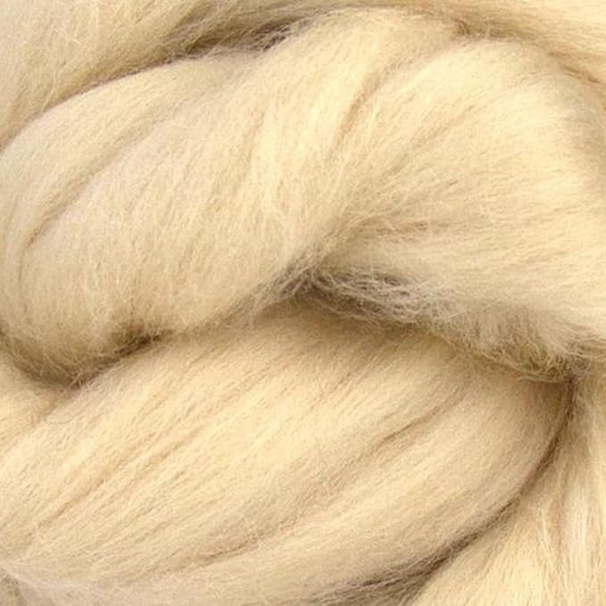 Revolution Fibers Merino Wool Combed Top | 1 lb Premium Wool Roving | 22 Micron, Best Merino Wool for Spinning, Tapestry, Needle Felting, Big Yarn Roving and Wall Hangings (Sandstone)