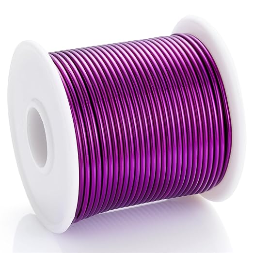 12 Gauge Purple Aluminum Craft Wire (105FT) - Anodized for Jewelry Making, Beading Floral, Plant Gardening, Sculpting & Modeling Craft Wire (Purple #11, 2mm)