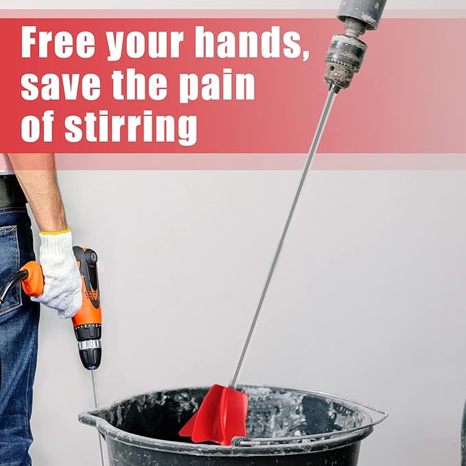 Loosh 3 Pcs 11 Inch Paint Stirrer for Drill, Paint Mixer Attachment, Helix Epoxy Mixer for Concrete Resin Silicone Stirrer Paddle Works with Most Drills
