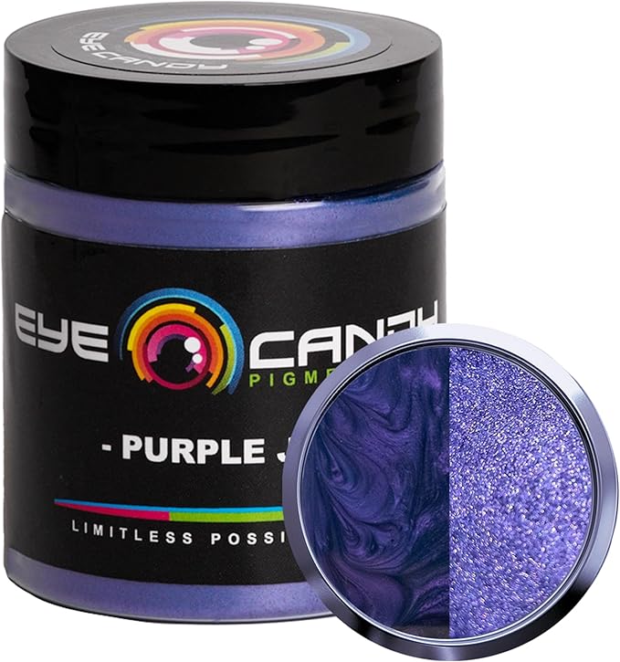 Eye Candy Pigments Premium Purple Mica Powder - Purple Jam (25gr) - for Epoxy, Resin, Soap, Paint, Woodworking, Acrylic Pouring, Bath Bombs, Fishing Lures - DIY Arts and Crafts Additive