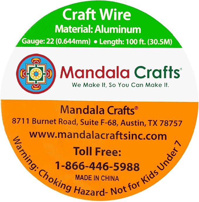 Mandala Crafts 22 Gauge Anodized Aluminum Craft Wire for Jewelry Making - 100 FT Colored Flexible Purple Wire - Bendable for Bonsai Armature Crafting Sculpting