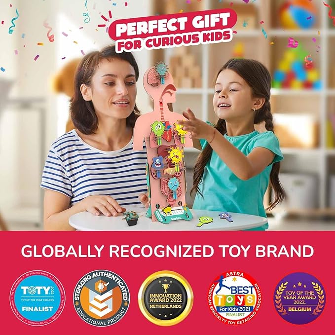 Smartivity Human Body Model for Kids 6-12 Years | Learn Body Organs, Functions with Fun Card Games | Cool Birthday Gift for Boys & Girls | DIY STEM Science Toys for Kids 6,7,8,9,10,11,12 Years I