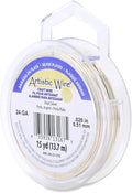 Artistic Wire, 24 Gauge Silver Plated Tarnish Resistant Colored Copper Craft Wire, Pearl Silver, 15 yd