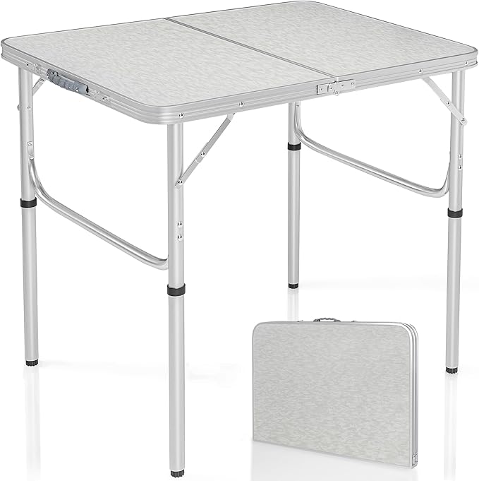 RedSwing Aluminum Folding Table 3 Feet Adjustable Height, Lightweight and Portable Camping Table, 36x24 Inches
