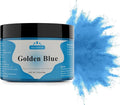 Mica Powder - 100g Mica Powder for Epoxy Resin - Metallic Color Pigment for Resin, Soap, Bath Bombs, Eye Shadow, Nails, DIY Crafting Projects etc. (Golden Blue)