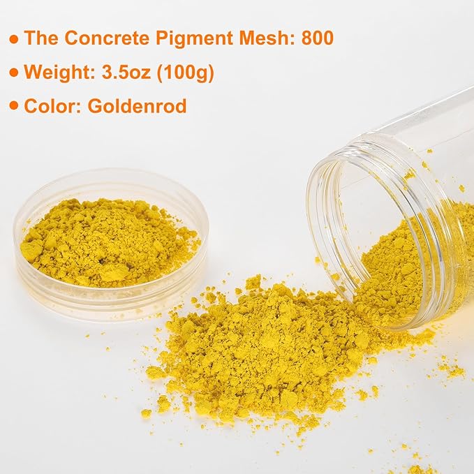 HARFINGTON Iron Oxide Powder Concrete Pigment 800 Mesh 3.5oz (100g) Iron Oxide Grout Pigment for Pastel Tile Paint Concrete Cement, Goldenrod