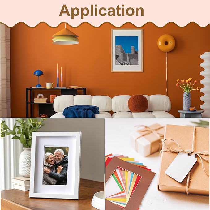 uxcell 10Pcs Picture Mats, 8 x 10 Mat Board Center for 5 x 7 Pictures Acid Free White Core Bevel Cut Frame Mattes for Display Art Measuring, Dark Blue