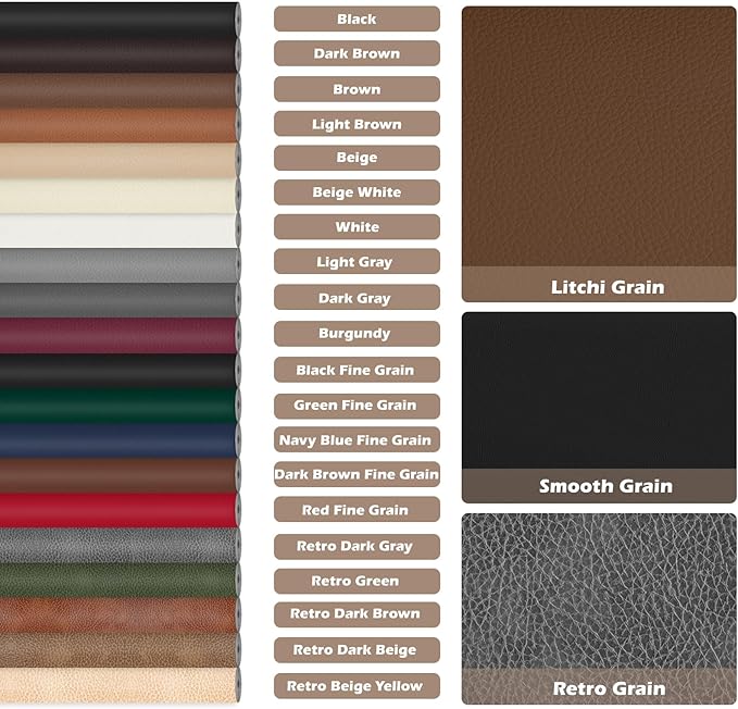 Leather Repair Tape, 16x79 inch Leather Patches for Furniture, Self Adhesive Leather Repair Patch for Sofas, Couches, Leather Covers, Seats, Chairs, Vinyl Repair Tape Red-Fine Grain