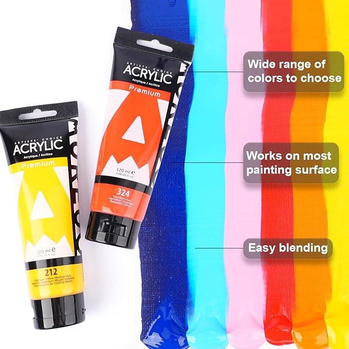 AUREUO Hooker's Green Acrylic Paint, 4 Fl Oz / 120ml Single Tube, Rich Pigment Art Craft Paints for Canvas, Rocks, Wood, Ceramic, Fabric - Art Supplies for Beginners, Professionals, Artists