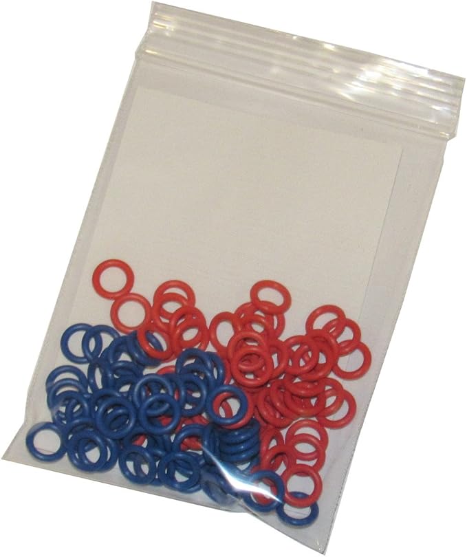 (100 Pack) Soft Stitch Ring Markers, Red & Blue (Small Size for Needle Sizes 0-8, for Knitting/Crochet/etc)