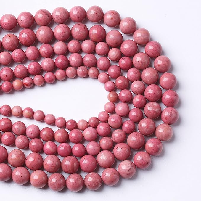 6mm 63pcs 7A Premium Gemstone Rhodochrosite Beads Natural Stone Round Loose Energy Healing Beads for Jewelry Making DIY Bracelet
